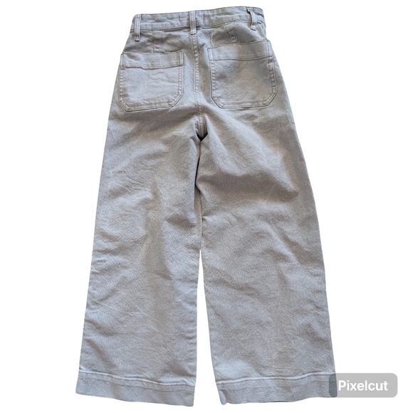 Madewell Light Gray Cropped Wide Leg Jeans Size 23 High Waisted Cotton - Picture 5 of 11